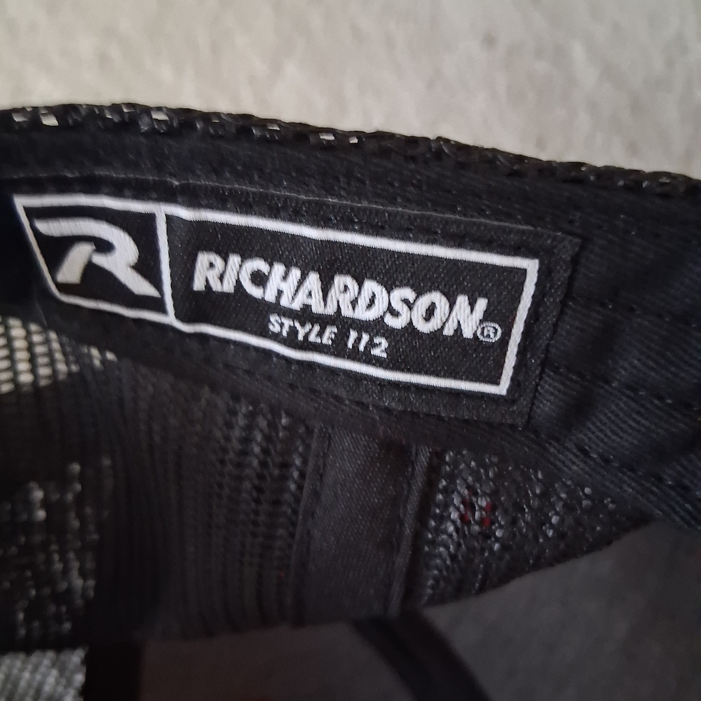 Richardson Red & Black Trucker Hat Rim Reaper Snapback meshback NWT - Picture 4 of 4